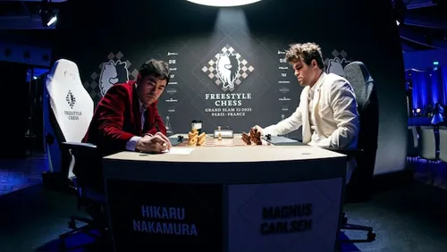 Hikaru Nakamura vs Magnus Carlsen at the Freestyle Chess Grand Slam Las Vegas 2025